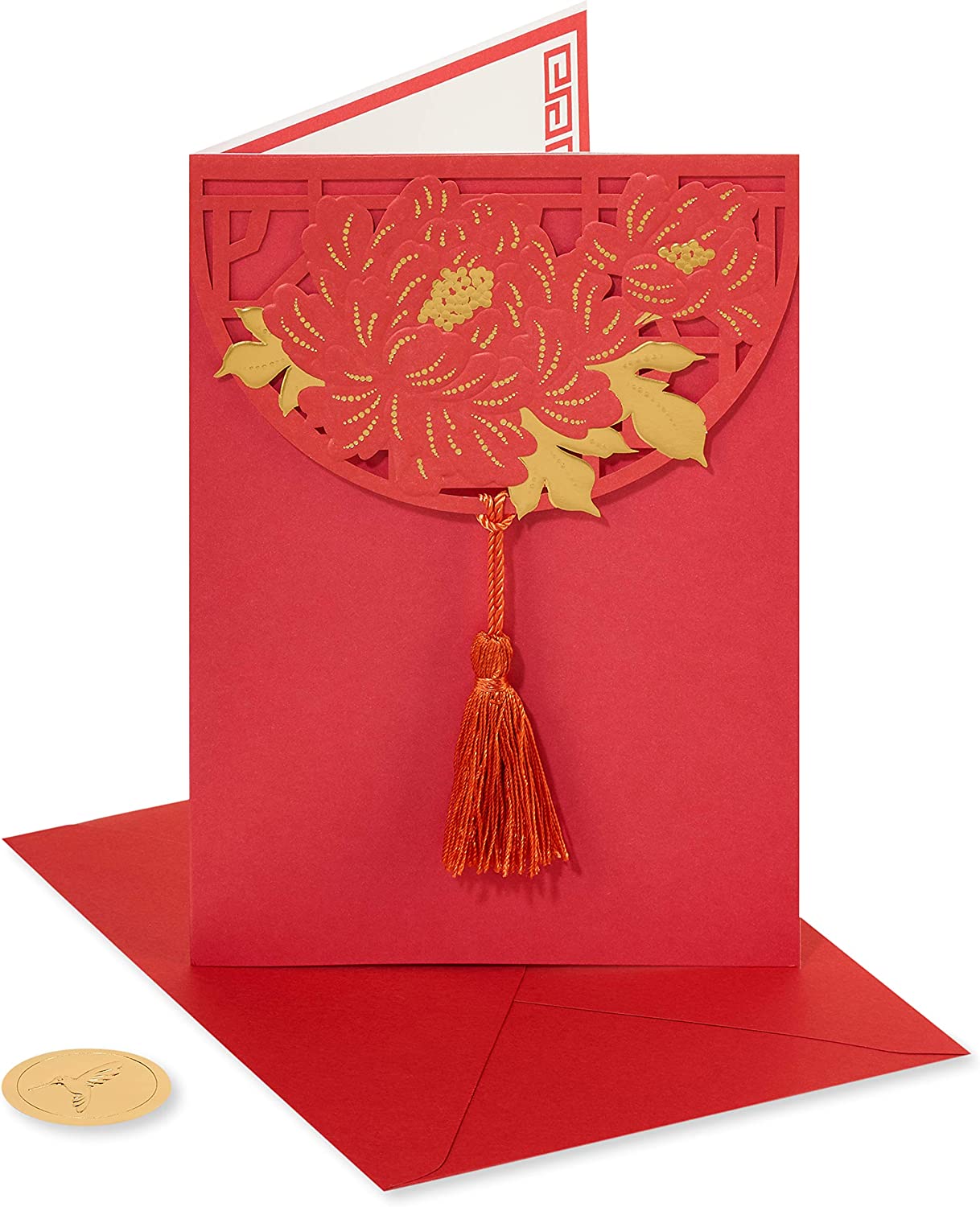 Papyrus Blank Card (Red & Gold)