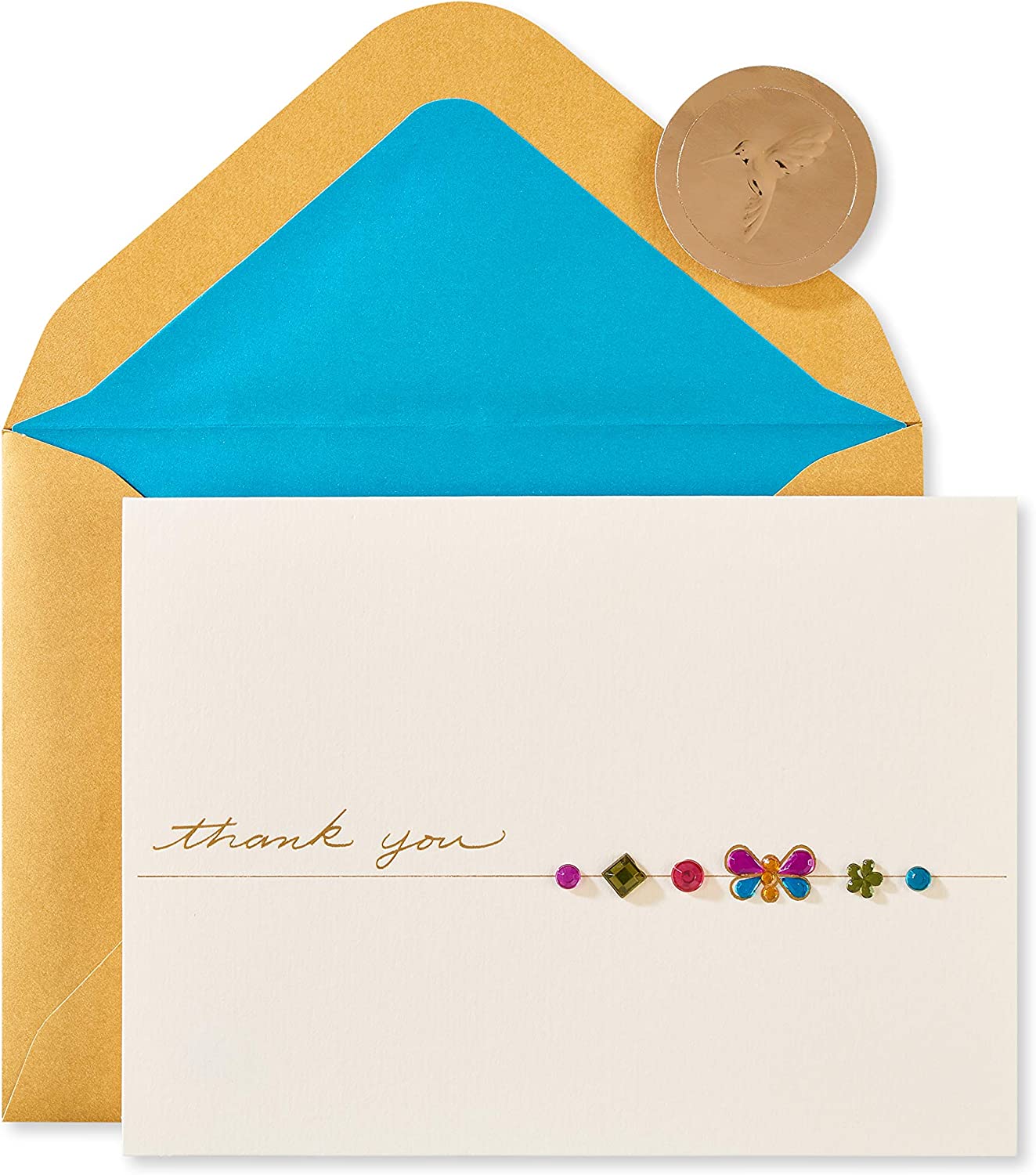 Papyrus Blank Thank You Card (Butterfly Gems)