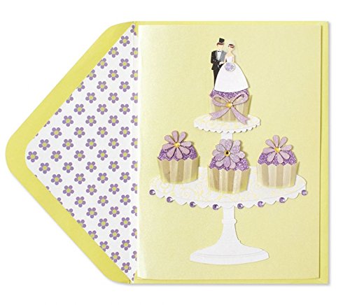 PAPYRUS Tiered Wedding Cupcakes with Bride & Groom Card