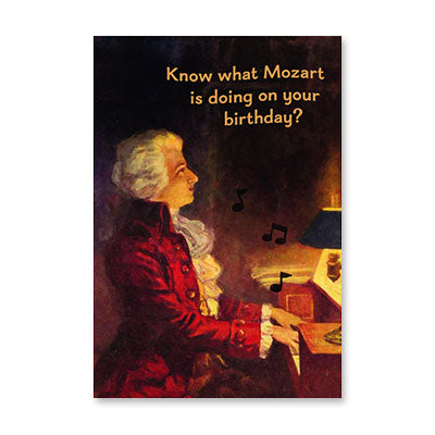 MOZART PLAYS PIANO BIRTHDAY CARD BY RPG