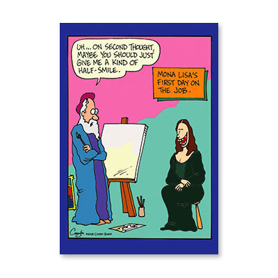MONA LISA FIRST DAY BIRTHDAY CARD BY RPG