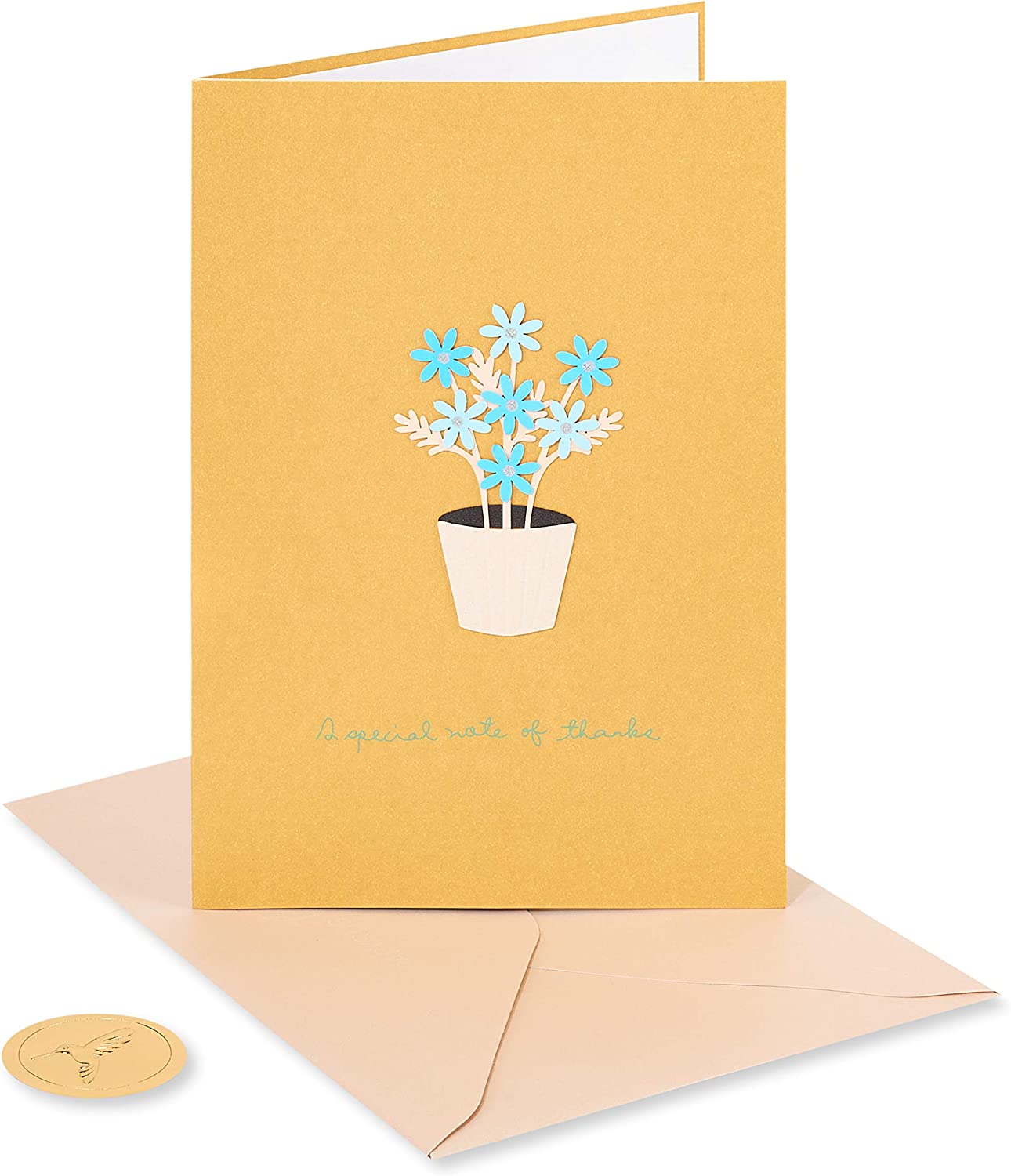 Papyrus Blank Thank You Card (Pot of Daisies)