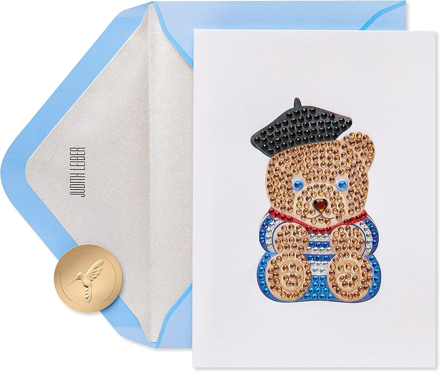 Papyrus Blank Card for Her - Designed by Judith Leiber (Gemmed French Bear)