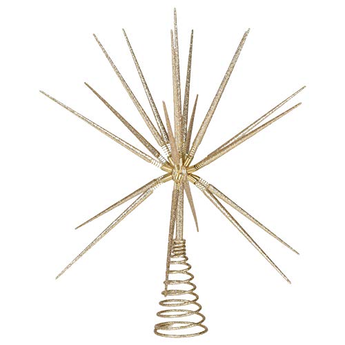 Roman 133174 Gold Burst Tree Topper Spikes on Spring, 15 inch