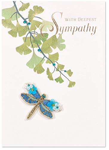 Papyrus Sympathy Cards Floral Dragonfly, 1 Each