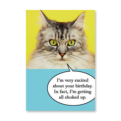 CHOKED UP CAT BIRTHDAY CARD BY RPG