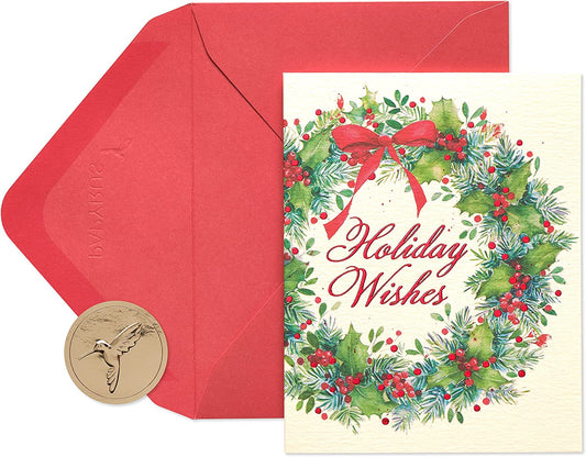 Papyrus Christmas Cards Boxed with Envelopes, Wonderful Holiday, Wreath (20-Count)