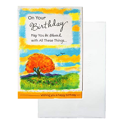 Blue Mountain Arts Greeting Card “On Your Birthday, May You Be Blessed with All These Things…” Is the Perfect Way to Share Warm Birthday Wishes with Someone Special to You (WCF585)
