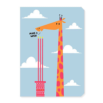 GIRAFFE BIG WISH BIRTHDAY CARD BY RPG