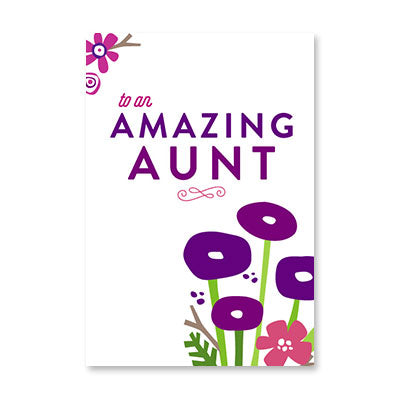 AMAZING AUNT FLORAL BIRTHDAY CARD BY RPG