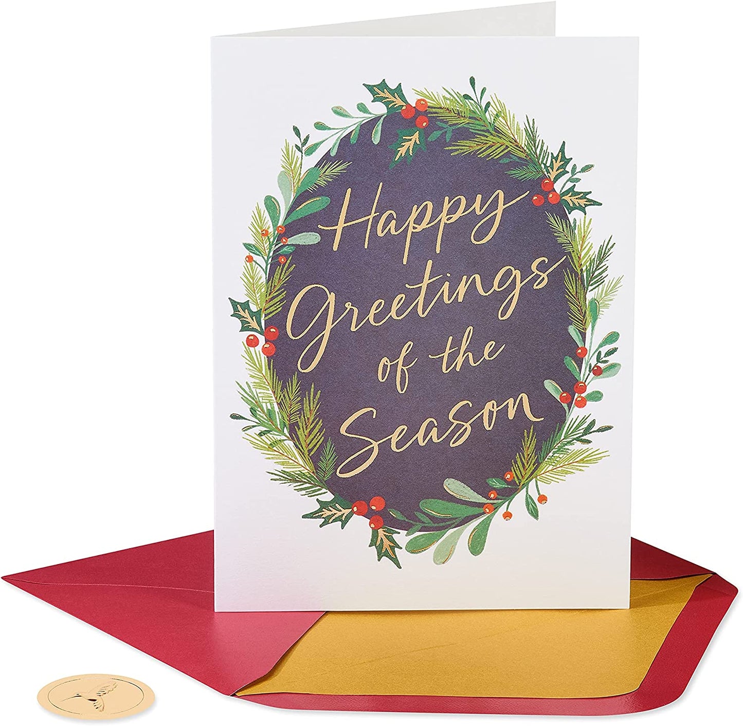 Papyrus Holiday Cards Boxed with Envelopes, Joy to You, Wreath (14-Count)