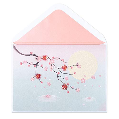 Papyrus Cherry Blossom & Moonlight Blank Card