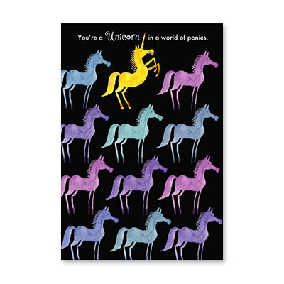 UNICORN AND PONIES BIRTHDAY CARD BY RPG