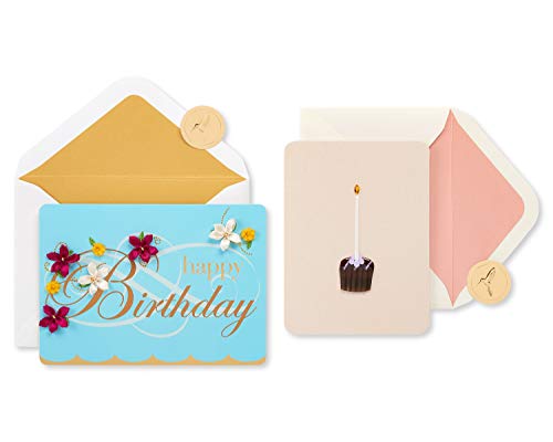 Papyrus Birthday Cards for Her, Flowers and Dessert (2-Count)