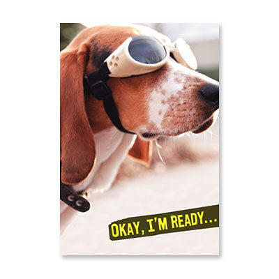 DOG WITH GOGGLES BIRTHDAY CARD BY RPG