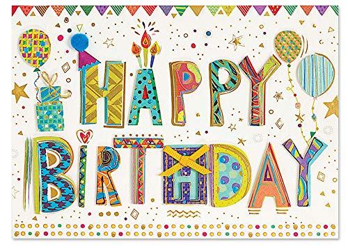 Papyrus Birthday Cards Happy Birthday Patterned, 1 EA
