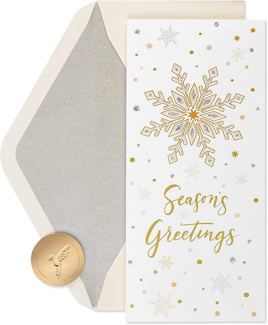 Papyrus Holiday Cards Boxed with Envelopes, Sending Wishes, Snowflakes (16-Count)