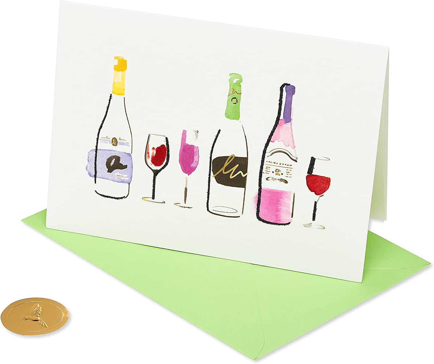Papyrus Blank Card (Wine Bottles)