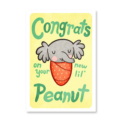 BABY ELEPHANT PEANUT BABY CARD BY RPG