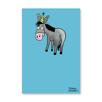 CARTOON DONKEY LATE BIRTHDAY CARD BY RPG