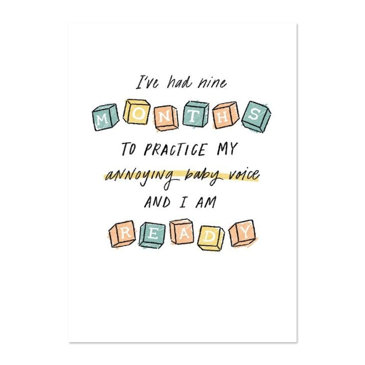 ANNOYING BABY VOICE BABY CARD BY PAPER REBEL