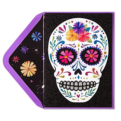 Papyrus Halloween Card-Day of The Dead Card- Colorful Skull