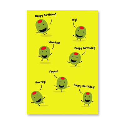 HAPPY OLIVES TALKING BIRTHDAY CARD BY RPG