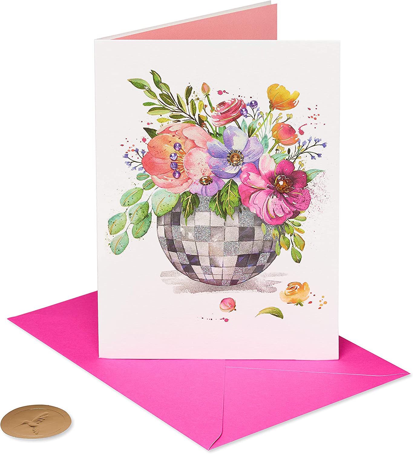 Papyrus Blank Card (Floral Disco Ball)