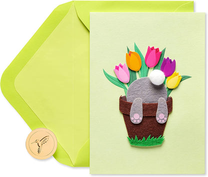 Papyrus Easter Card for Kids (Bunny in Flower Pot)