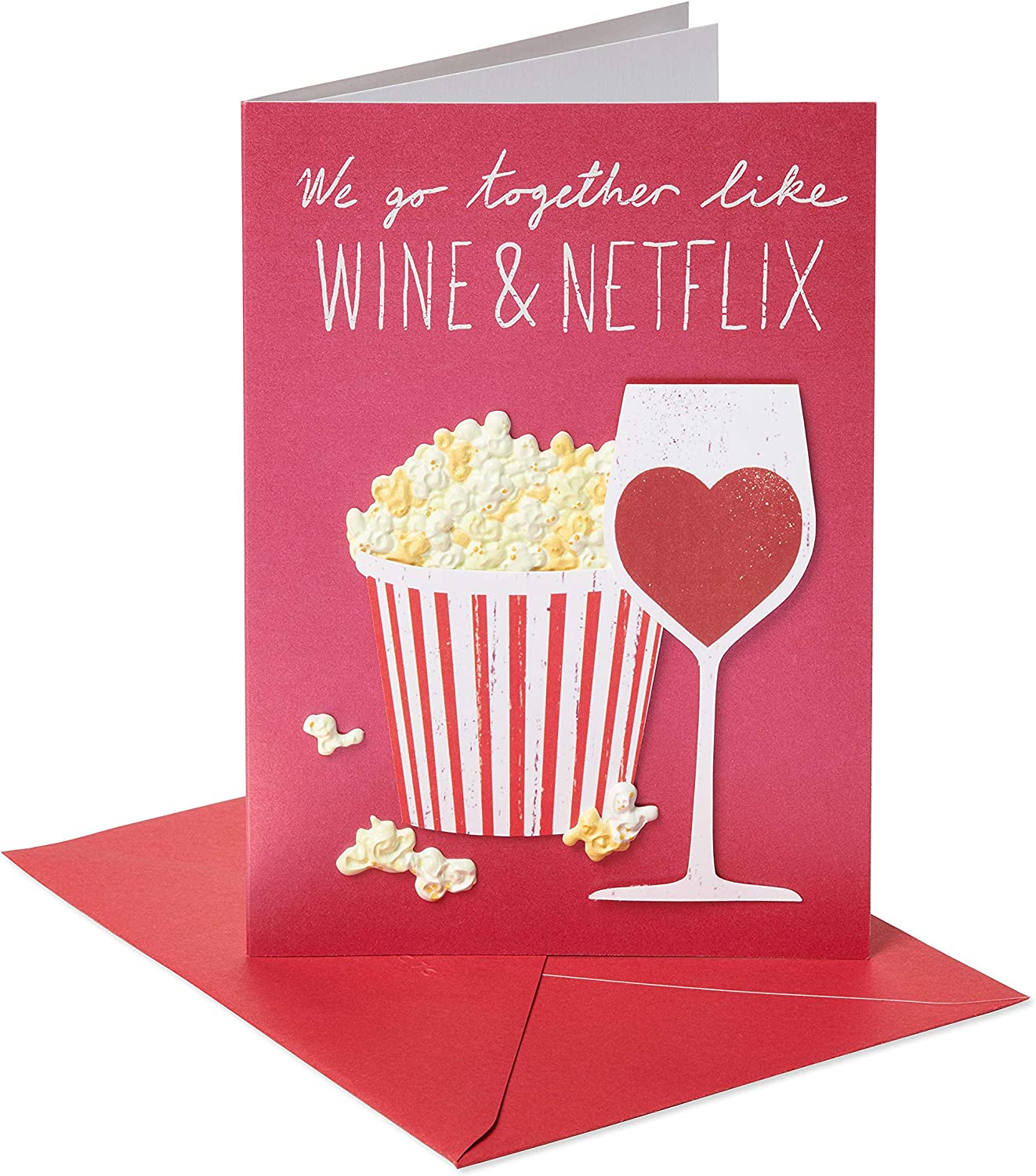 Papyrus Romantic Valentine’s Day Card (Wine and Netflix)