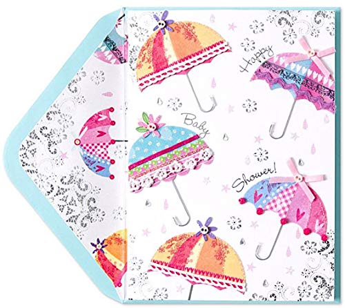 Papyrus Baby Shower Cards Fabric Umbrellas, 1 Each