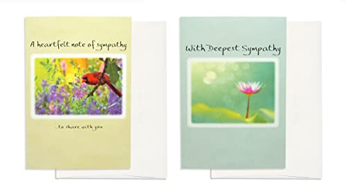 Blue Mountain Arts Sympathy Card Assortment—2 Unique Greeting Cards with Words of Comfort to Send Your Deepest Condolences