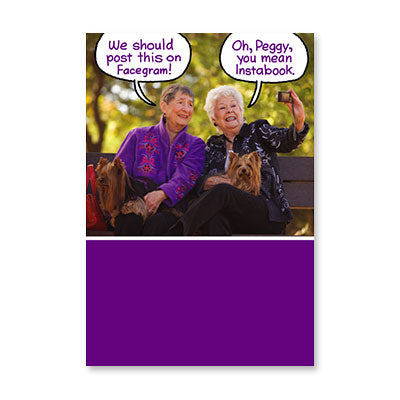 OLD LADIES ON A BENCH BIRTHDAY CARD BY RPG