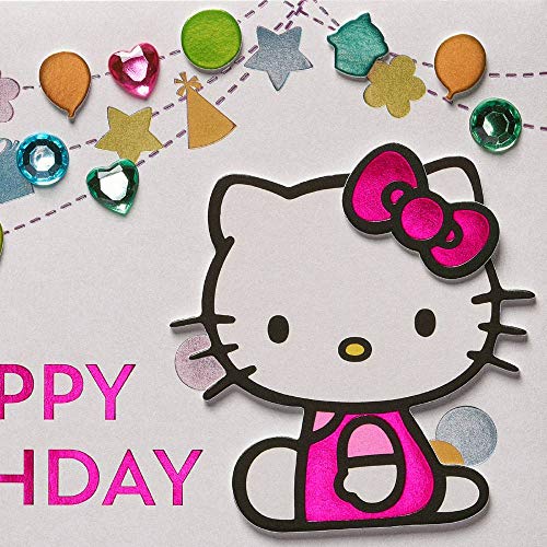 Papyrus Hello Kitty Gem Streamers Birthday Card