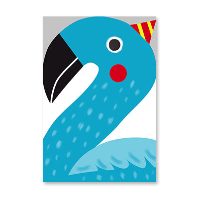 BIRD WITH PARTY HAT BIRTHDAY CARD BY RPG