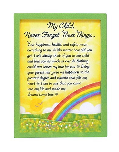 Blue Mountain Arts Miniature Easel Print with Magnet"My Child, Never Forget These Things" 4.9 x 3.6 in, Perfect Graduation, Birthday, Christmas, or"I Love You" Gift from Parent to Child