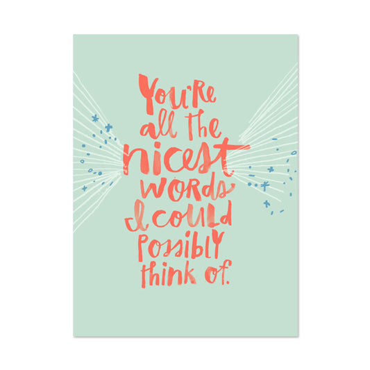 ALL THE WORDS THANK YOU CARD BY PAPER REBEL