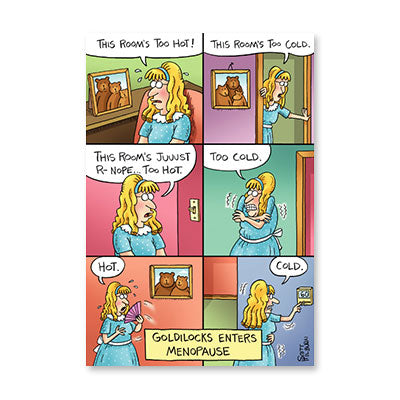 GOLDILOCKS MENOPAUSE BIRTHDAY CARD BY RPG