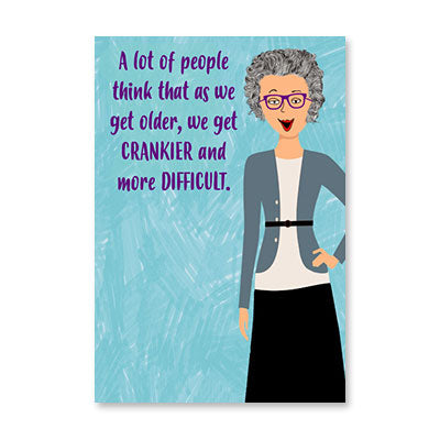 OLD LADY CRANKIER DIFFICULT BIRTHDAY CARD BY RPG