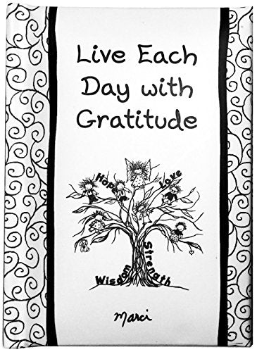 Blue Mountain Arts Little Keepsake Book "Live Each Day with Gratitude" 4 x 3 in. Uplifting Pocket-Sized Gift Book for Friend, Family Member, or Loved One, by Marci and the Children of the Inner Light White