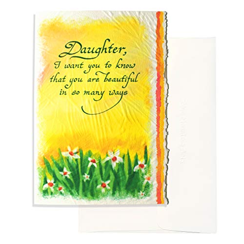 Blue Mountain Arts Greeting Card “Daughter, I want you to know that you are beautiful in so many ways” Is the Perfect Birthday, Christmas, Graduation, or Anytime Card from Mom or Dad, CBM509