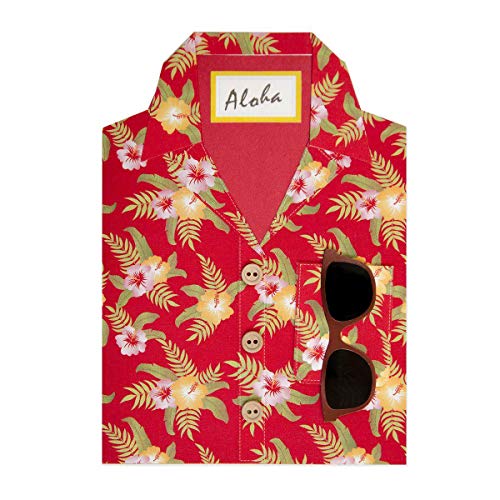 Papyrus Red Aloha Hawaiian Shirt Birthday Greeting Card with Envelope