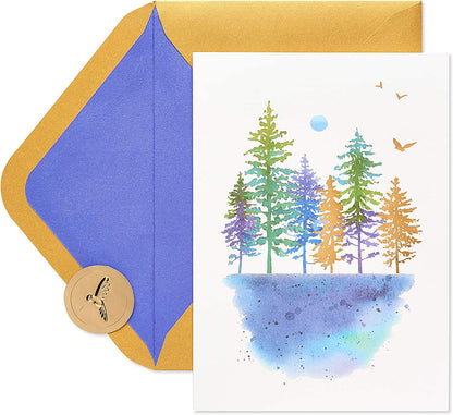 Papyrus Blank Card (Watercolor Trees)