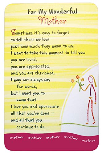 Blue Mountain Arts Wallet Card"For My Wonderful Mother" 3.4 x 2.1 in, A"Little Something Extra" That Fits in a Pocket, Wallet, or Purse for Her on Mother's Day, Birthday, Christmas or"Just Because