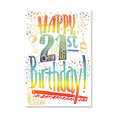 HAPPY 21ST BIRTHDAY CARD BY RPG