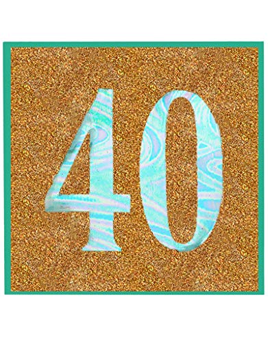 Papyrus Birthday Cards for 40th Birthday Glitter 40, 1 Each