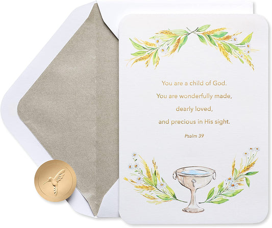 Papyrus Baptism or Christening Card (Love and Many Blessings)