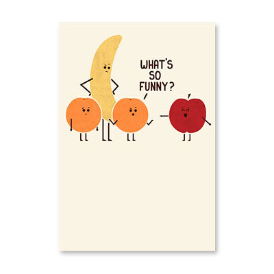 WHATS SO FUNNY APPLE BIRTHDAY CARD BY RPG
