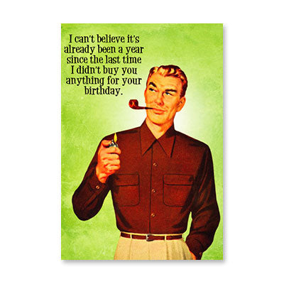 VINTAGE MAN WITH PIPE BIRTHDAY CARD BY RPG