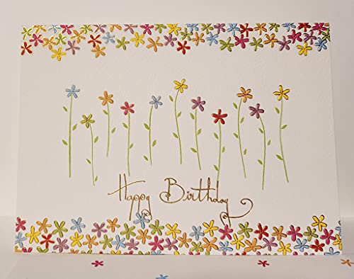Papyrus 6332425 Greeting, 1 EA, Metallic Floral Birthday Card